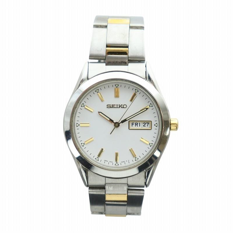 セイコー SEIKO 腕時計 ウォッチ クォーツ デイト カレンダー付き 白