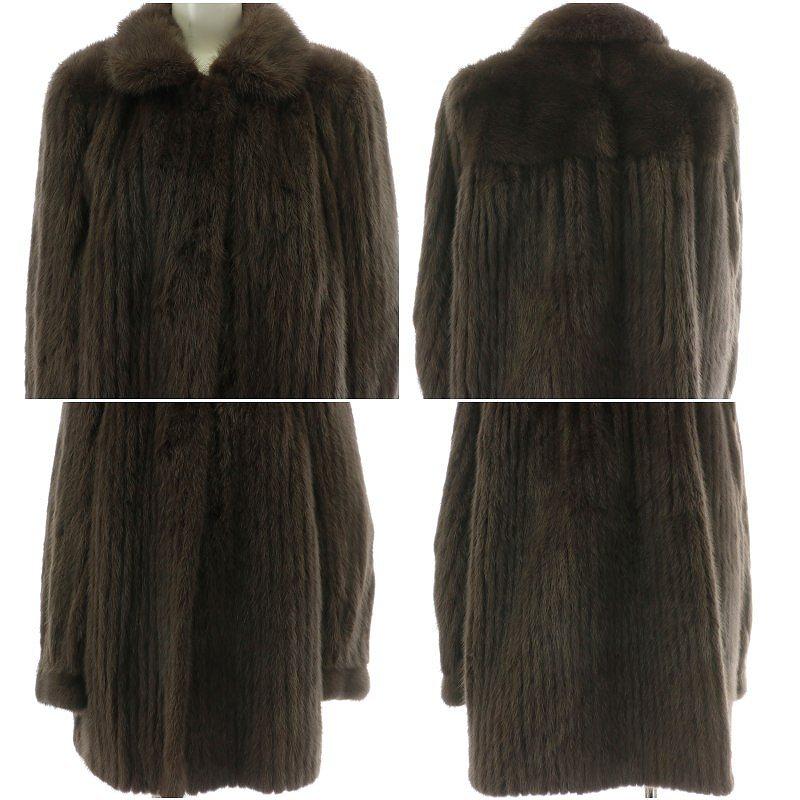 ファーコート ミドル ハーフ ミンクファー 毛皮 ステンカラー 総裏地