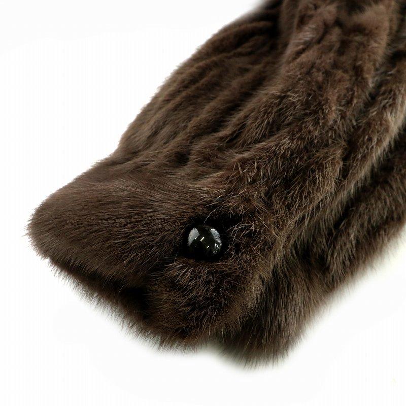 ファーコート ミドル ハーフ ミンクファー 毛皮 ステンカラー 総裏地