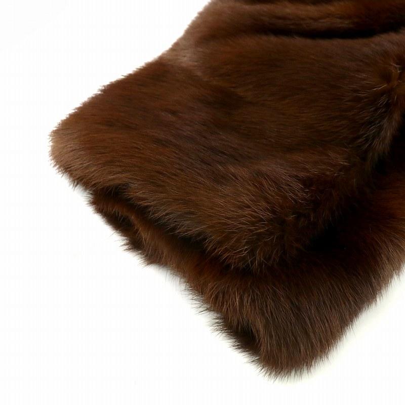 【中古】オンワード Onward Deluxe Fur ファーコート ロング ミンクファー 毛皮 総裏地 M 茶 ブラウン /MP ■GY18 オンワード Onward Deluxe Fur ファーコート ロング ミンクファー 毛皮