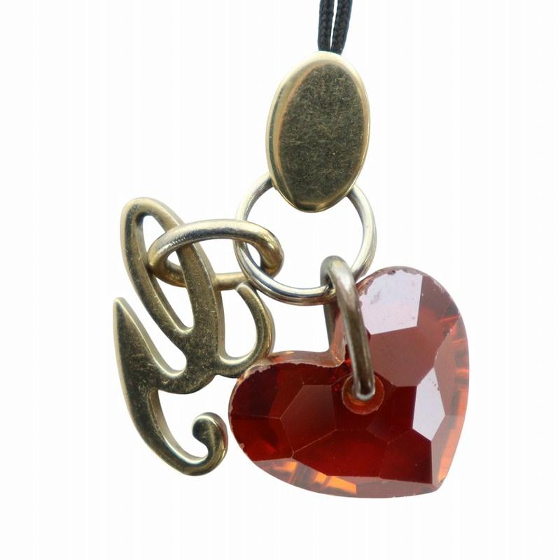 GUCCI（グッチ） ストラップ チャーム ハート ロゴ 赤 レッド ゴールド