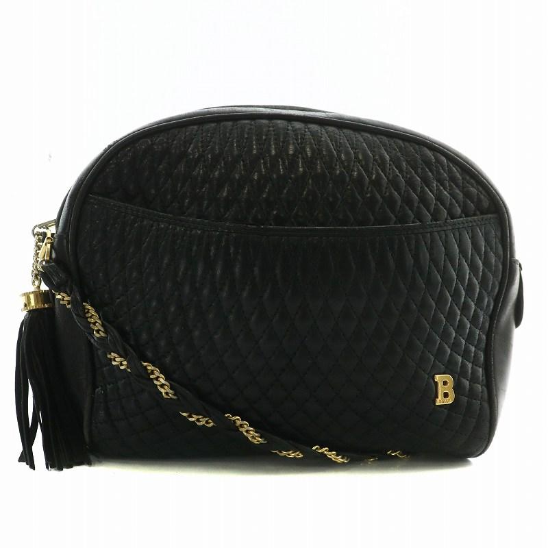 bally バリー　ショルダーバッグ　エナメル　キルティング　ゴールドロゴ Bally（バリー） ショルダーバッグ レザー ベージュ キルティング ロゴ