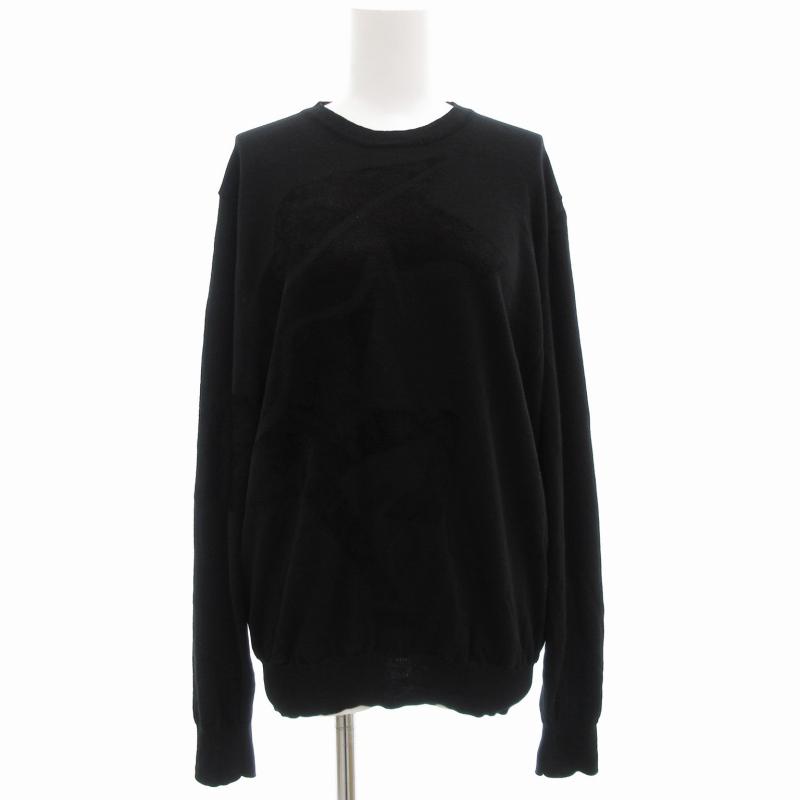 エルメス　レディース　セーター　黒 HERMES エルメス ニット セーター 長袖 プルオーバー クルー
