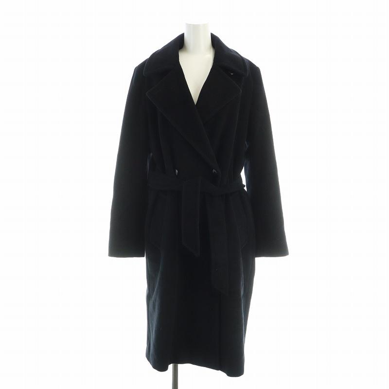 マックスマーラ 銀タグ ロングコート黒 アンゴラ ウール ベルベット マニュエラ マックスマーラ 銀タグ ロングコート黒 アンゴラ ウール