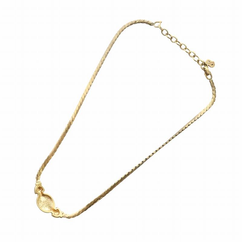 ディオールDIOR　ネックレス ゴールド パール ラインストーン クリスタル Christian Dior パールラインストーンゴールド チェーン