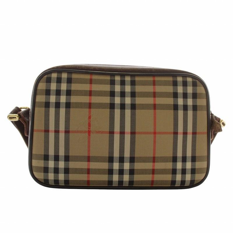 バーバリーズ Burberrys ショルダーバッグ キャンバス レザー スクエア
