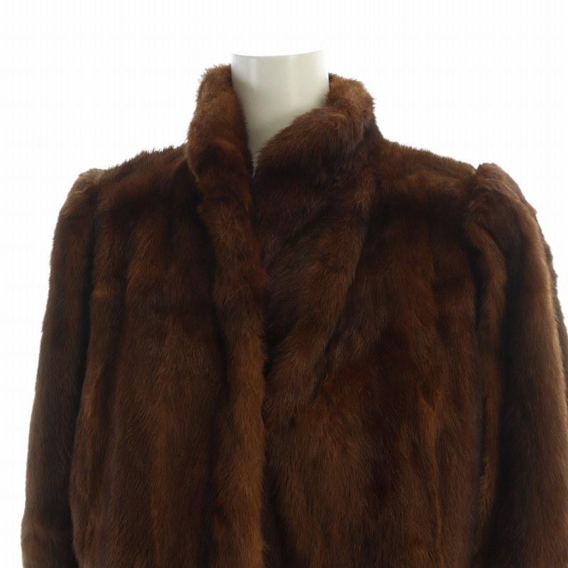 MADAME LINA 毛皮コート ミンクファー ミドル 長袖 総裏地 ネーム刺繍