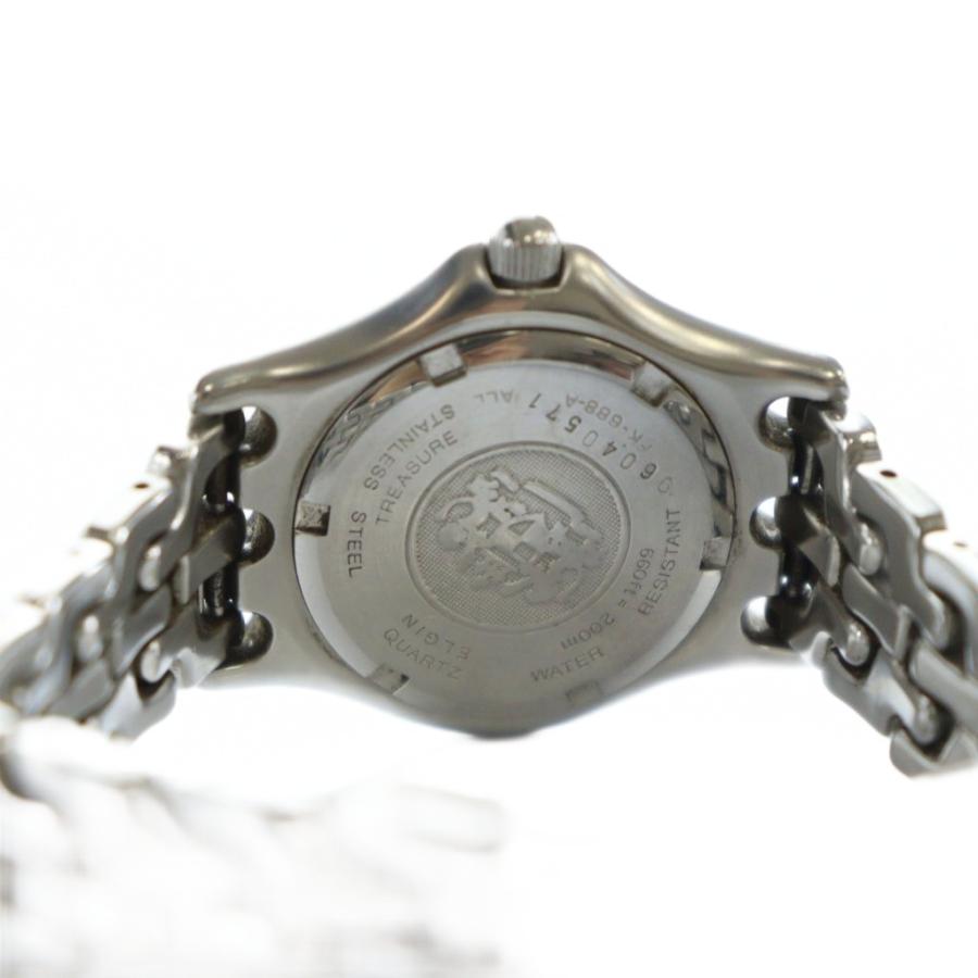 エルジン ELGIN 腕時計 ウォッチ クォーツ クロノグラフ 白文字盤 ロゴ 