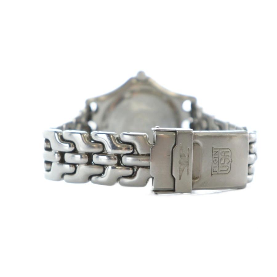 エルジン ELGIN 腕時計 ウォッチ クォーツ クロノグラフ 白文字盤 ロゴ 