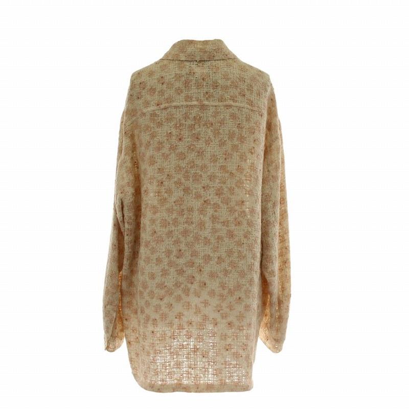 【中古】シャネル CHANEL ブティック BOUTIQUE サマーツイード ジャケット ココマーク 40 M ピンク ベージュ CHANEL（シャネル） ブティック BOUTIQUE サマーツイード ジャケット