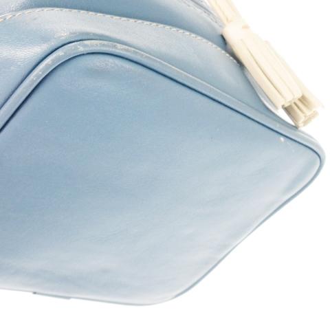 COACH コーチ ハンドバッグ 9298 ストライプデザイン青と白と水色レザー COACH コーチ ハンドバッグ 9298 ストライプデザイン青と白と