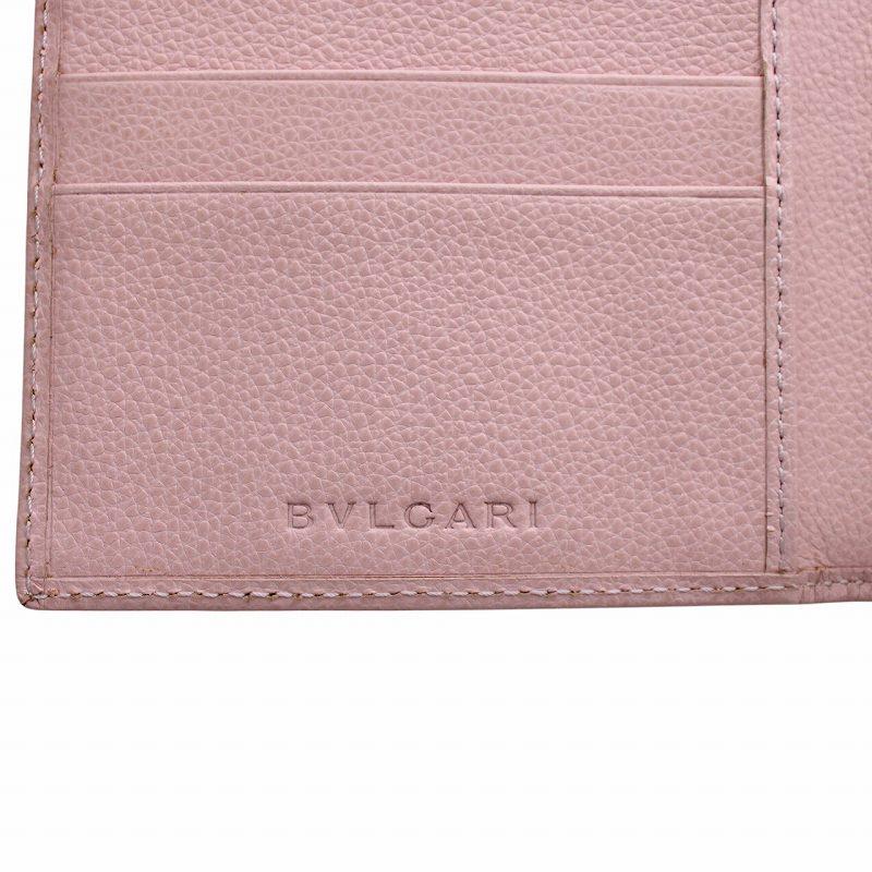 BVLGARI（ブルガリ） 長財布 二つ折り 手帳型 レザー ロゴ シルバー