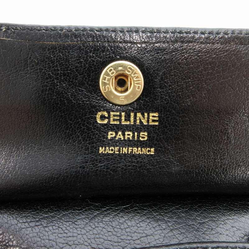 CELINE（セリーヌ） ショルダーバッグ ロゴ レザー 黒 ブラック /AE