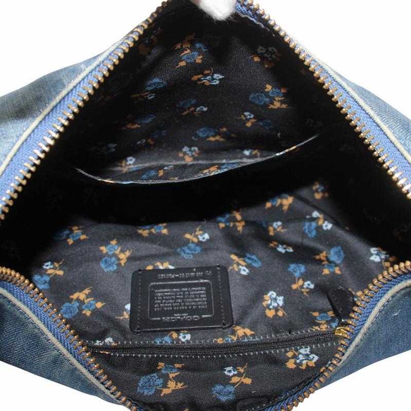 【未使用級】コーチ ハンドバッグ ショルダーバッグ ブルー　デニム レザー 青 COACH（コーチ） ハンドバッグ ショルダー 2WAY デニム キャンバス