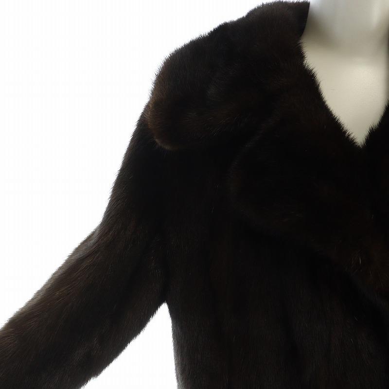 ロティニー ROTNY 毛皮コート ミンクファー 長袖 総裏地 茶 ブラウン