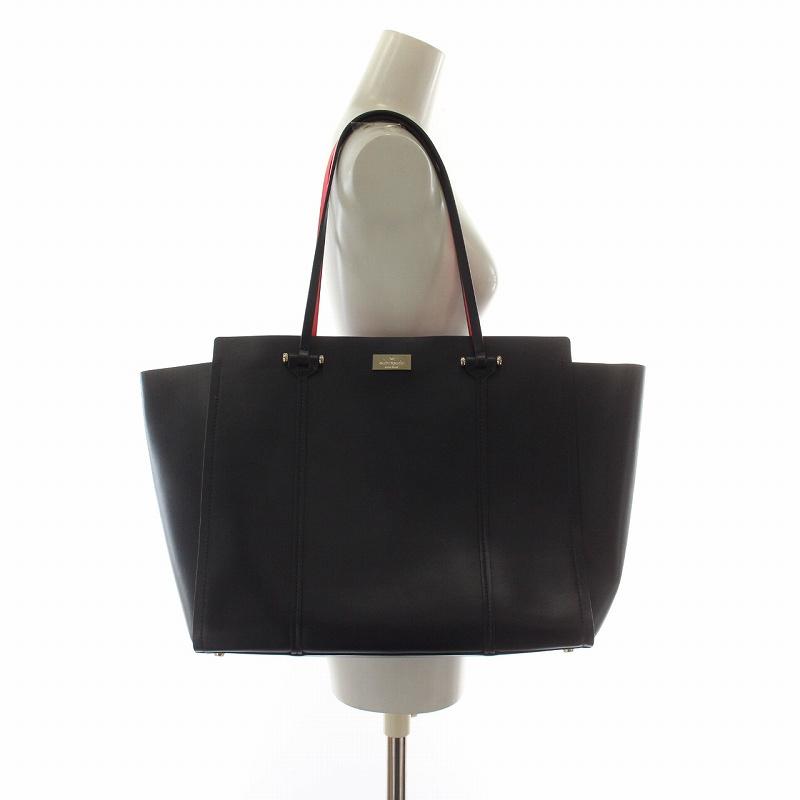 ケイトスペード 2way レザー ゴールド金具 ロゴ ハンドバッグ ブラック 2WAY ハンドバッグ ショルダーバッグ レザー 牛革 ロゴ 黒