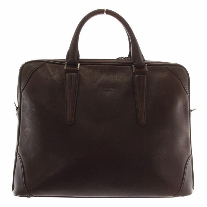 フジタカ FUJITAKA ビジネスバッグ ブリーフケース レザー ロゴ 茶色