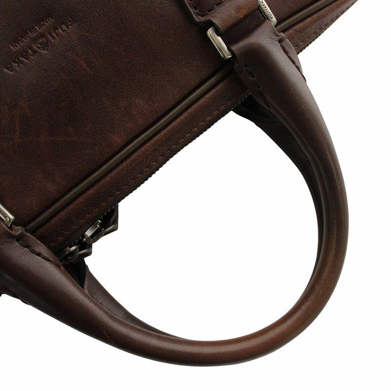 フジタカ FUJITAKA ビジネスバッグ ブリーフケース レザー ロゴ 茶色