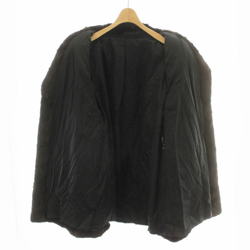 ファーコート ロング ハーフ ミドル ミンク 毛皮 総裏地 11号 黒