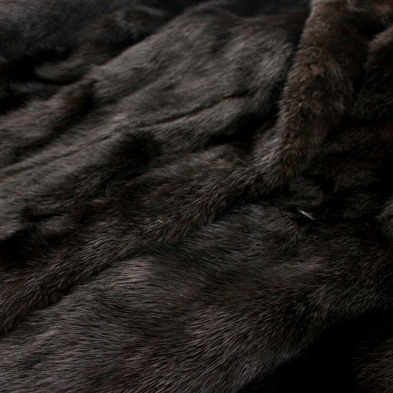 【中古】ファーコート ミドル ハーフ ミンク 毛皮 総裏地 11号 黒 ブラック /MP ■GY18 レディース ファーコート ロング ハーフ ミドル ミンク 毛皮 総裏地 11号 黒