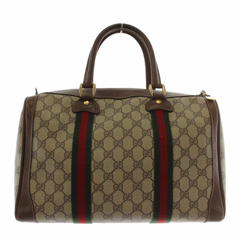 GUCCI（グッチ） オールドグッチ ボストンバッグ ハンド PVC レザー GG