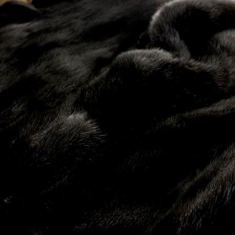 【中古】ファーコート ミドル ハーフ ミンクファー リアルファー 毛皮 総裏地 11号 黒 ブラック /MP ■GY18 ファーコート ミドル ハーフ ミンクファー リアルファー 毛皮 総裏地