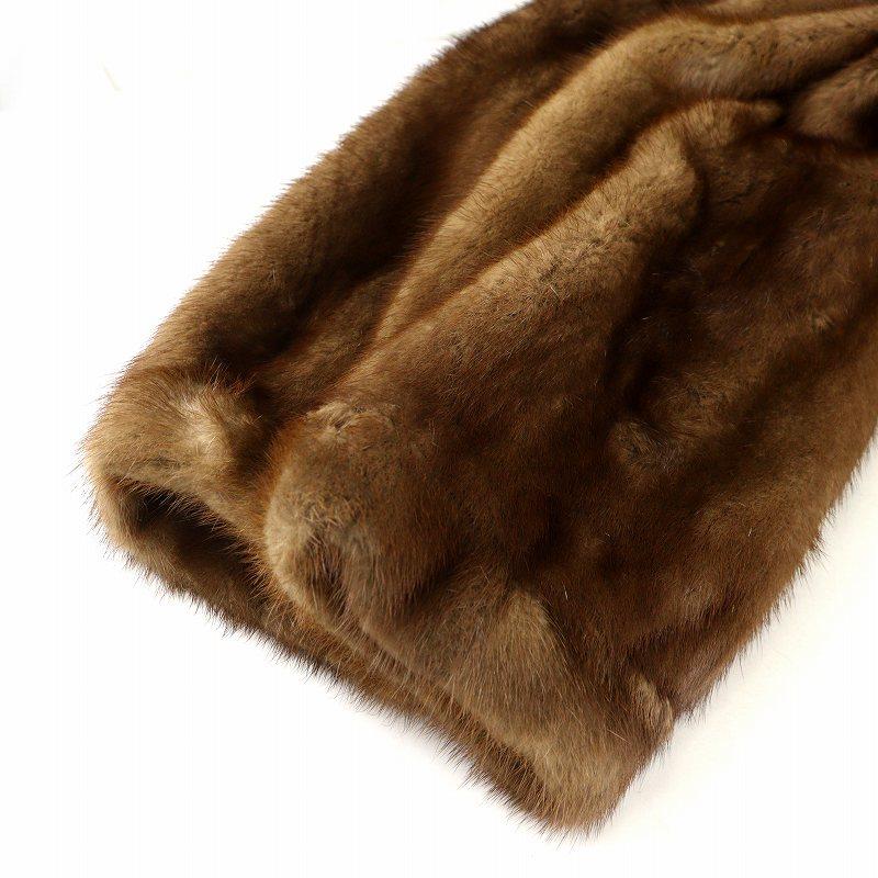 ミンク 茶系毛皮コート.ミドル(13号) ファーコート ミドル ハーフ