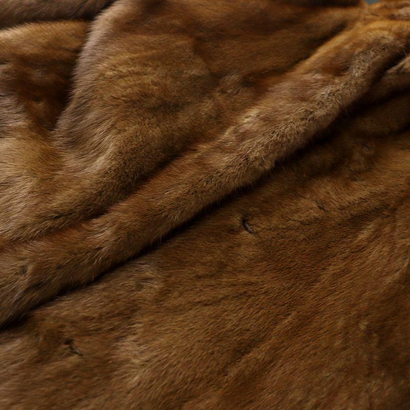 大きいサイズ】デミバフミンク 毛皮 ファーコート ダークブラウン 13号