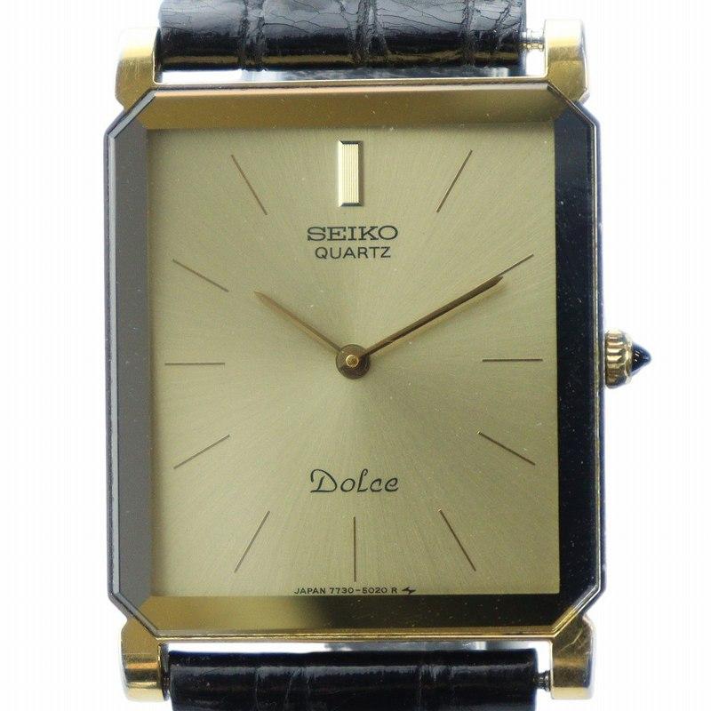 セイコー SEIKO 腕時計 ウォッチ クォーツ スクエア ロゴ ゴールド色  