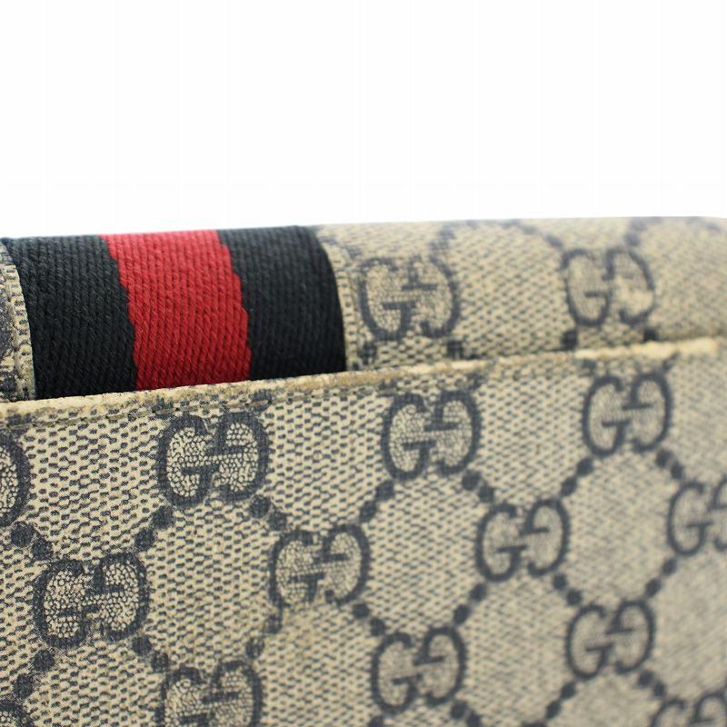 GUCCI グッチ 長財布 二つ折り レザー GGスプリーム 総柄