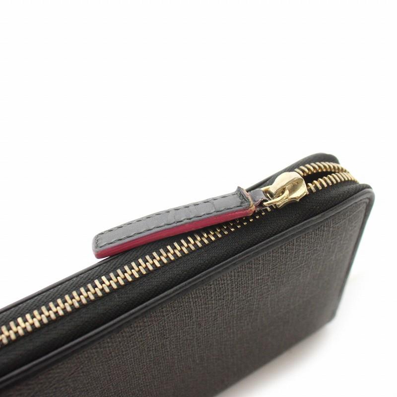 【中古】ブルガリ コレツィオーネ 長財布 小銭入れあり PVC レザー 革 プリント 型押し ロゴ ヘリンボーン柄 灰 BVLGARI（ブルガリ） コレツィオーネ 長財布 小銭入れあり PVC レザー