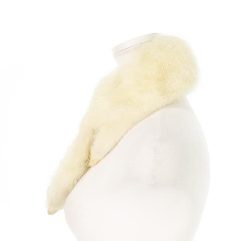 ティペット マフラー ミンクファー 毛皮 顔付き 爪付き スナップボタン