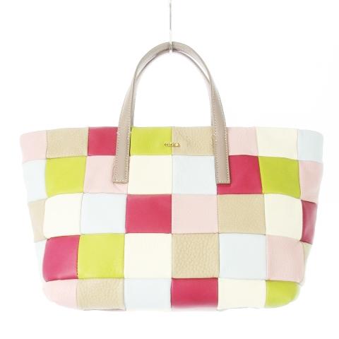 未使用品 イビサ IBIZA ハンドバッグ トートバッグ カラフル パッチ 