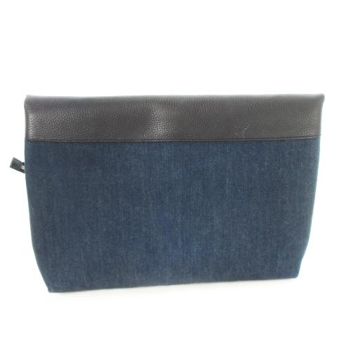 DIESEL（ディーゼル） クラッチバッグ 折り返し デニム レザー 革 ロゴ