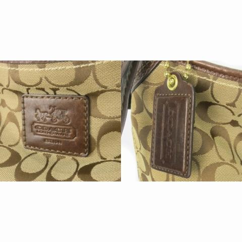 コーチ COACH ハンドバッグ ワンハンドル キャンバス レザー 革 