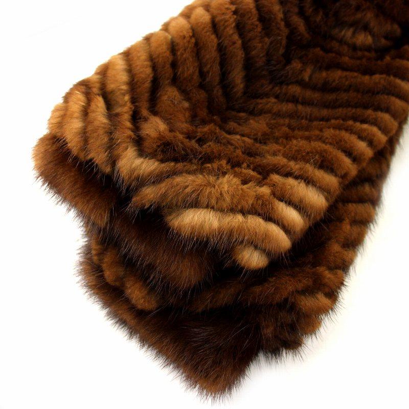 ファーコート ミドル ハーフ ミンク 毛皮 総裏地 13号 茶 ブラウン /MP