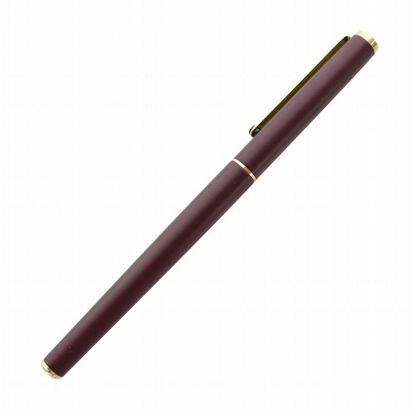 モンブラン MONT BLANC ジャンク品 スリムライン 万年筆 文房具 筆記用具 オリジナルペン先 ロゴ 茶色 ブラウン ゴールド色 | 