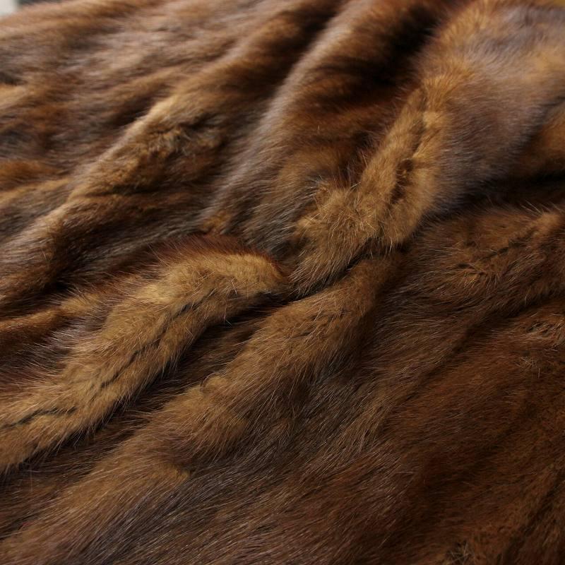 KAZUMI ファーコート ロング ミンク 毛皮 総裏地 茶 ブラウン /MP