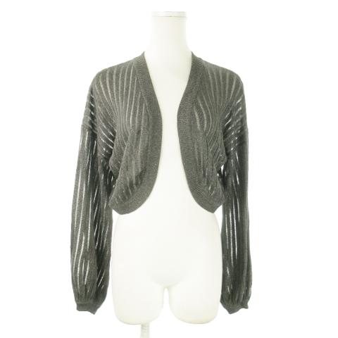 ランバン LANVIN カーディガン ボレロ ニット トッパー 長袖 透かし