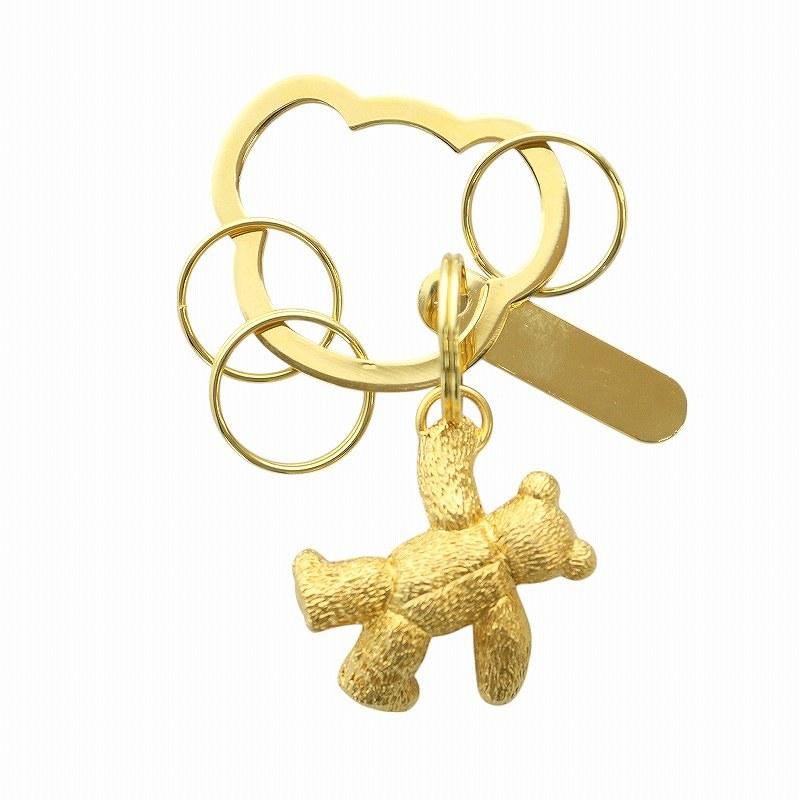 ミキモト MIKIMOTO チャーム キーホルダー キーリング クマ ロゴ