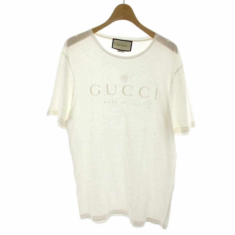 グッチGUCCI Tシャツホワイト白半袖ロゴ入り