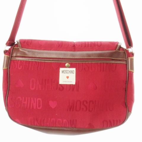 モスキーノ MOSCHINO STATIONERY ショルダーバッグ キャンバス レザー