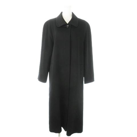 パシュミナ PASHMINA ステンカラーコート ロング カシミヤ 黒 ブラック