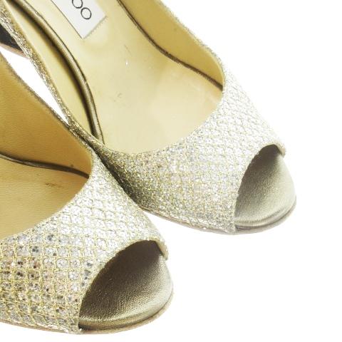 ジミーチュウ JIMMY CHOO パンプス オープントゥ ウェッジソール