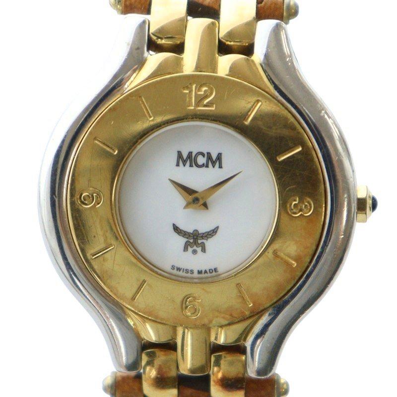 MCM エムシーエム　クォーツ エムシーエム MCM 腕時計 ウォッチ クォーツ 白文字盤 ロゴ レザー