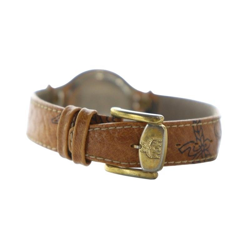 エムシーエム MCM 腕時計 ウォッチ クォーツ 白文字盤 ロゴ レザー