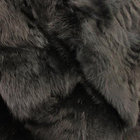 FELITSA ファーコート ショート丈 七分袖 ラビット 毛皮 42 M 黒 
