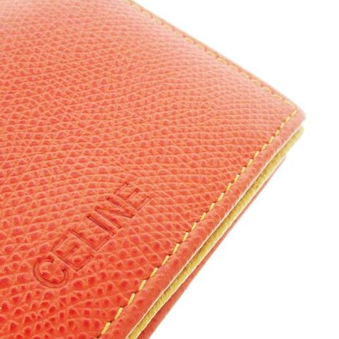 CELINE 名刺入れ CELINE（セリーヌ） カードケース 名刺入れ 二つ折り レザー 革 シボ革
