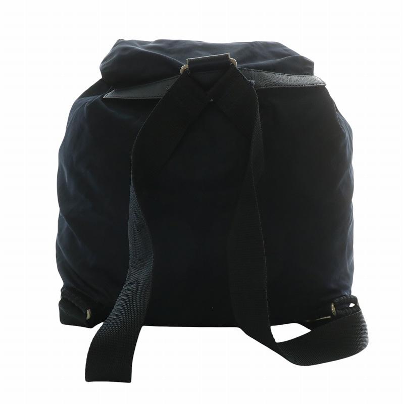 美品☆　プラダ　リュック　レザープレート　ナイロン　ダブルベルト　レザー PRADA】【Re Nylon】プラダ『ナイロン レザー ベルトバッグ