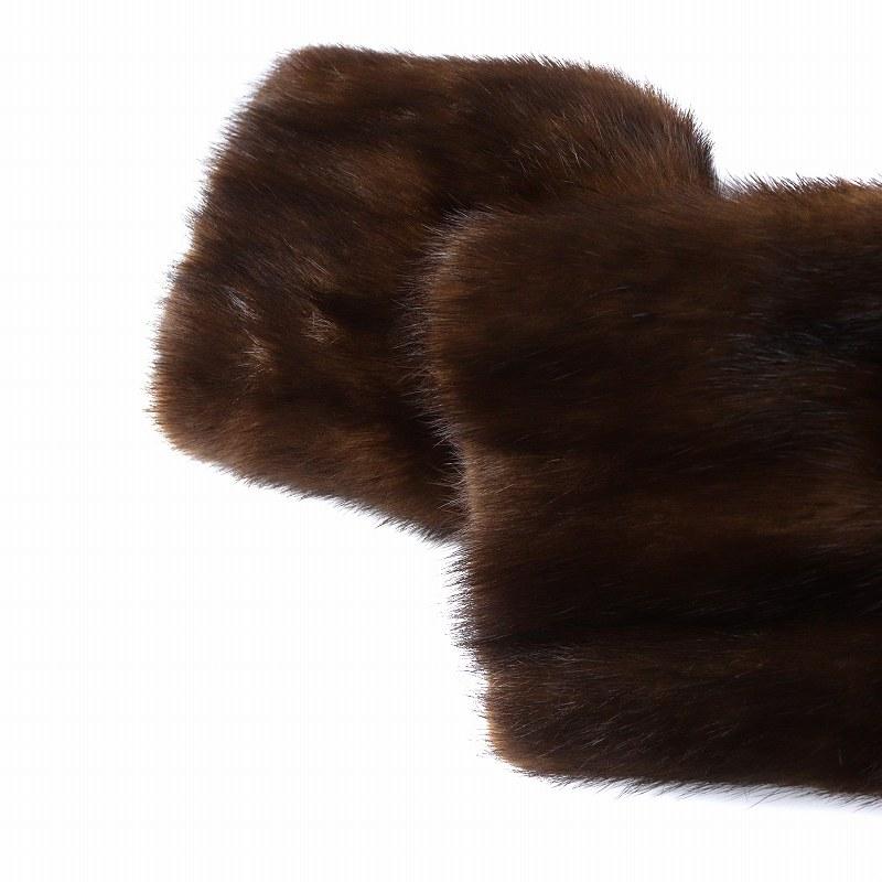 PARION 毛皮コート ロング 総裏地 ミドル ミンクファー 茶 ブラウン